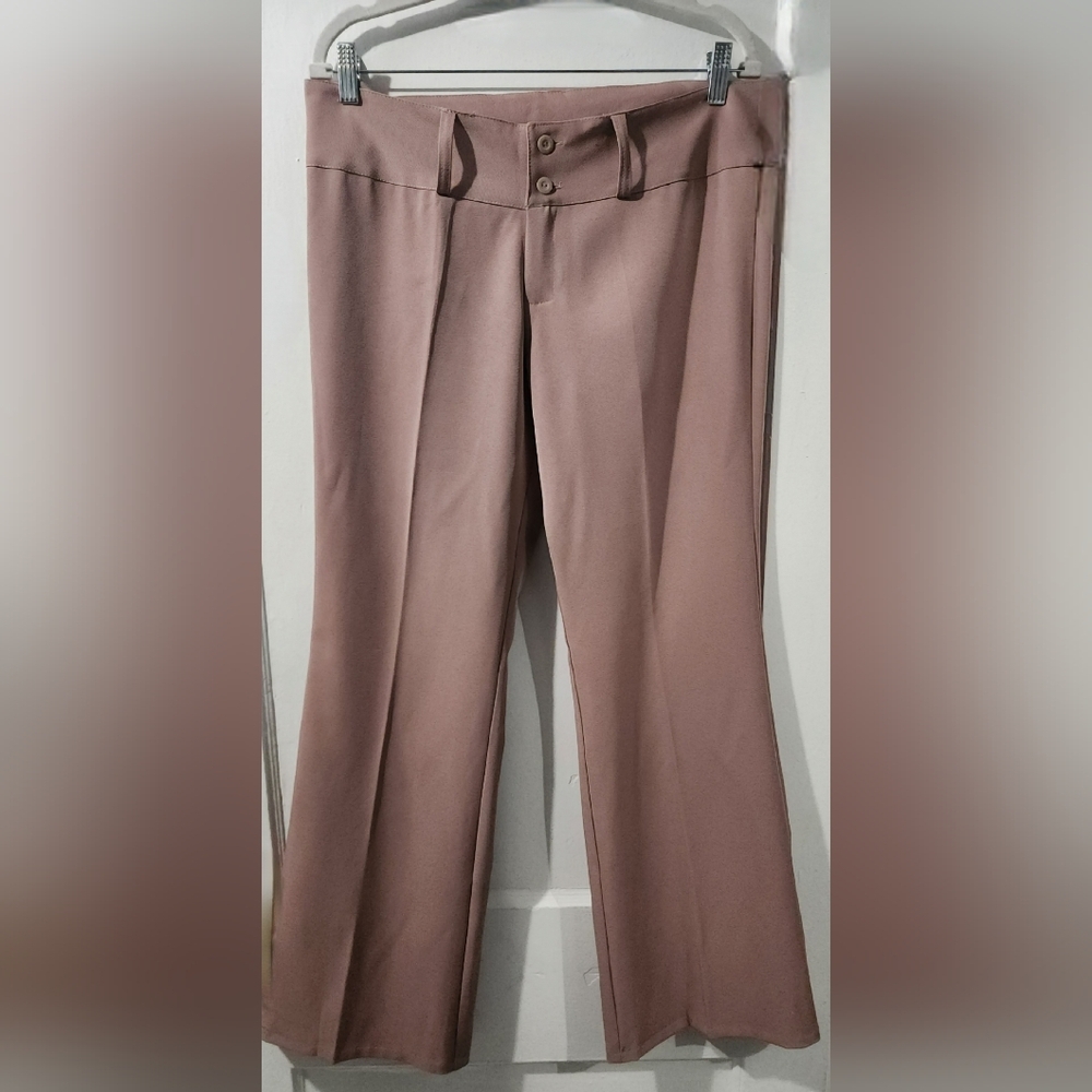 *NWOT* Geordel Mauve Taupe Low Rise Flare Dress Pants  Size L